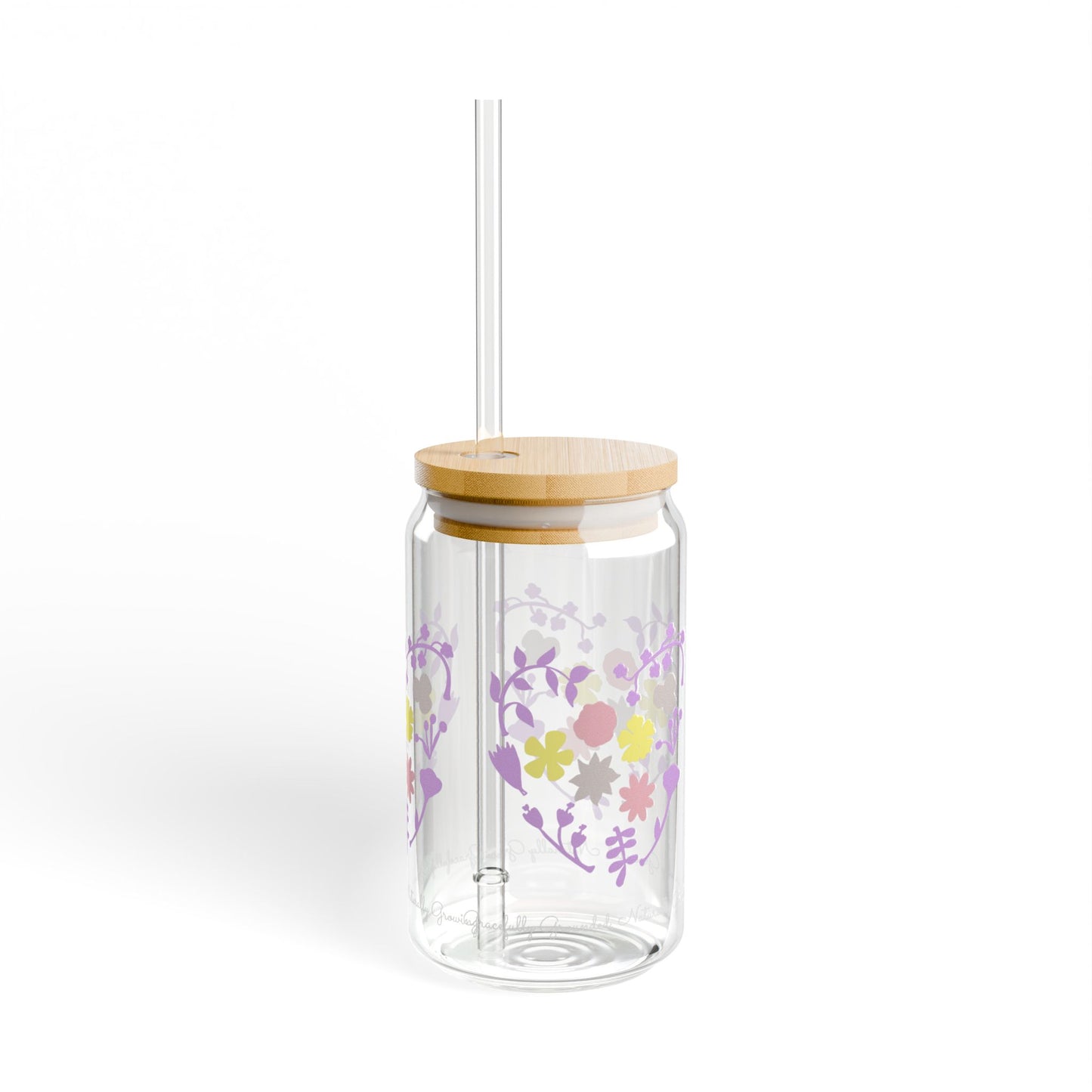 Floral Sipper Glass, 16oz | Eco-Friendly Drinkware for Summer Parties, Gifts, Home Decor, Bridal Showers, and Garden Gatherings