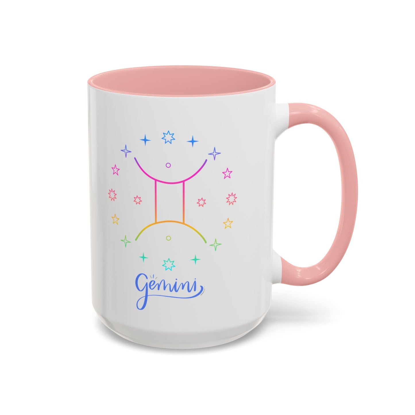 Gemini Starry Accent Coffee Mug - Colorful Horoscope Gift, Astrology Mug, Zodiac Lover Cup, Unique Birthday Present, Celestial Drinkware