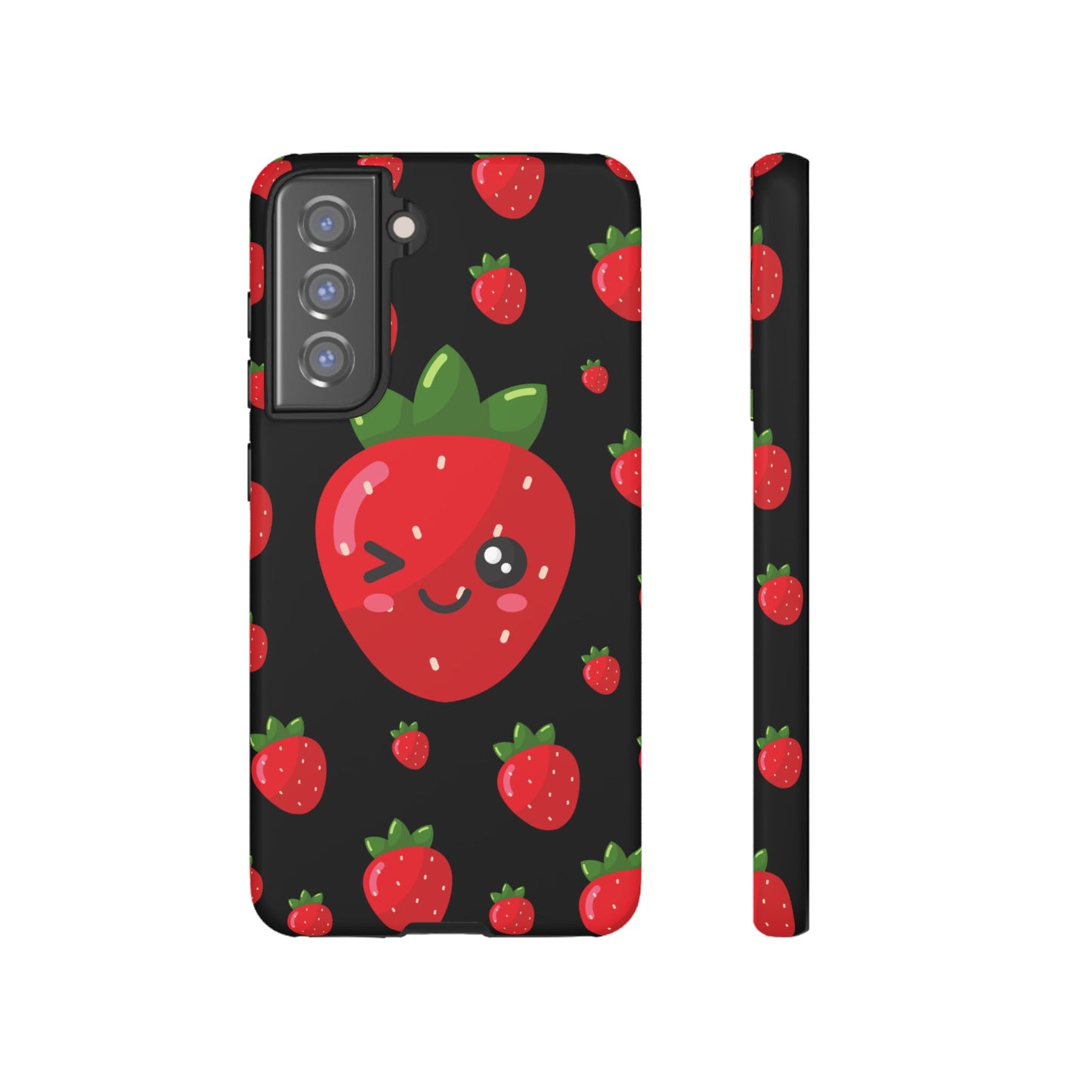 Cute Strawberry Phone Case, Kawaii Phone Cover, Tough Phone Cases, Gift for Teens, Summer Accessories, Cute Fruit Design