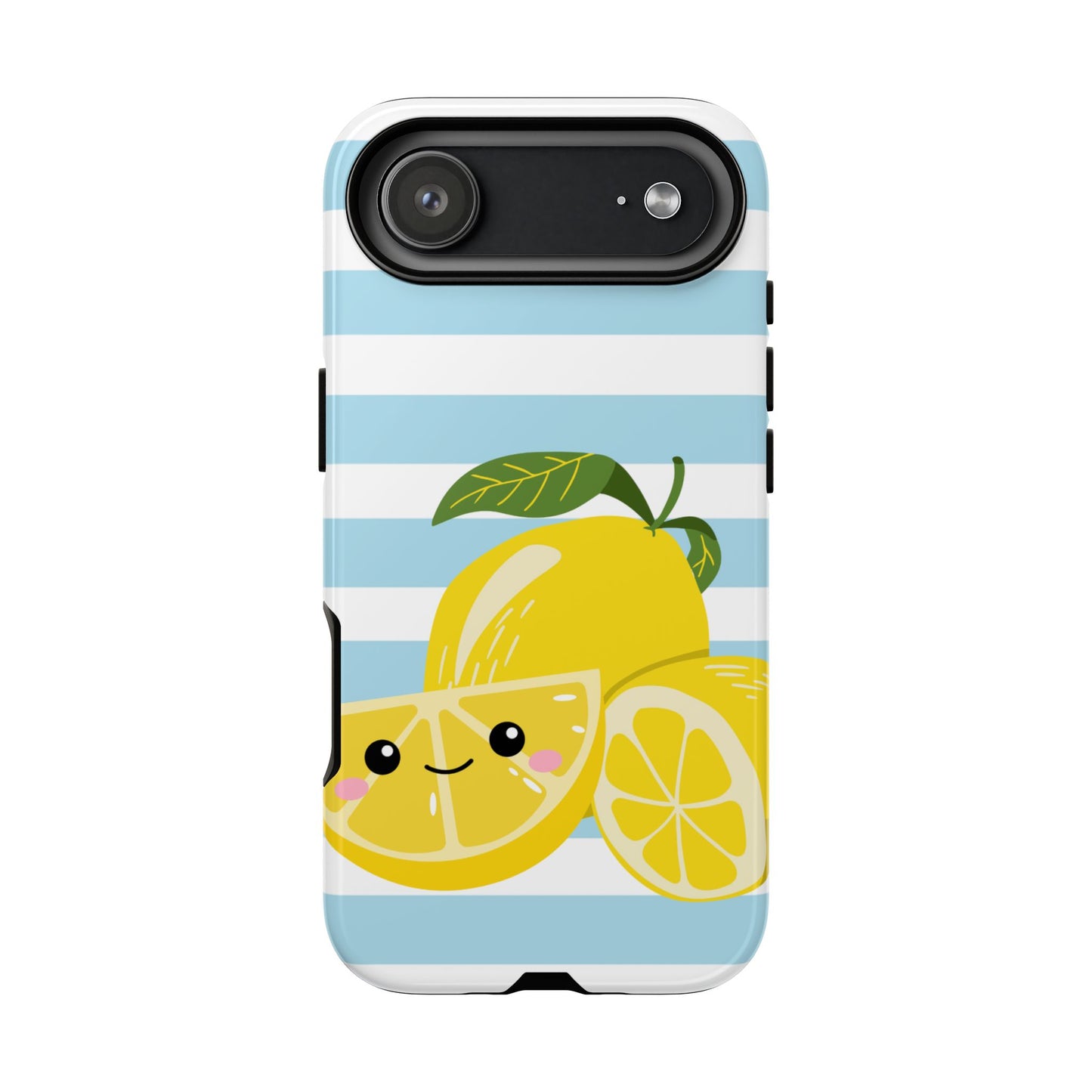 Striped Lemon Phone Case - Tough Cases, Fruit Design, Fun iPhone Cover, Summer Accessories, Bright Phone Protection