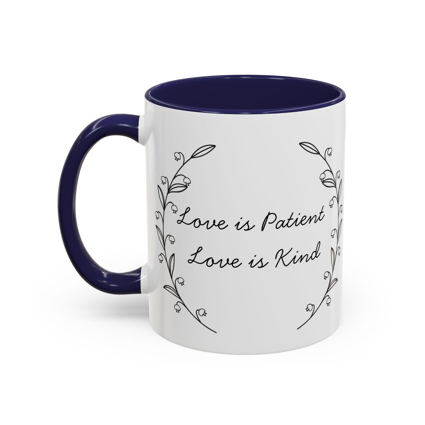 Love is Patient Accent Coffee Mug - Inspirational Drinkware, Gift for Coffee Lovers, Motivational Mug for Home & Office