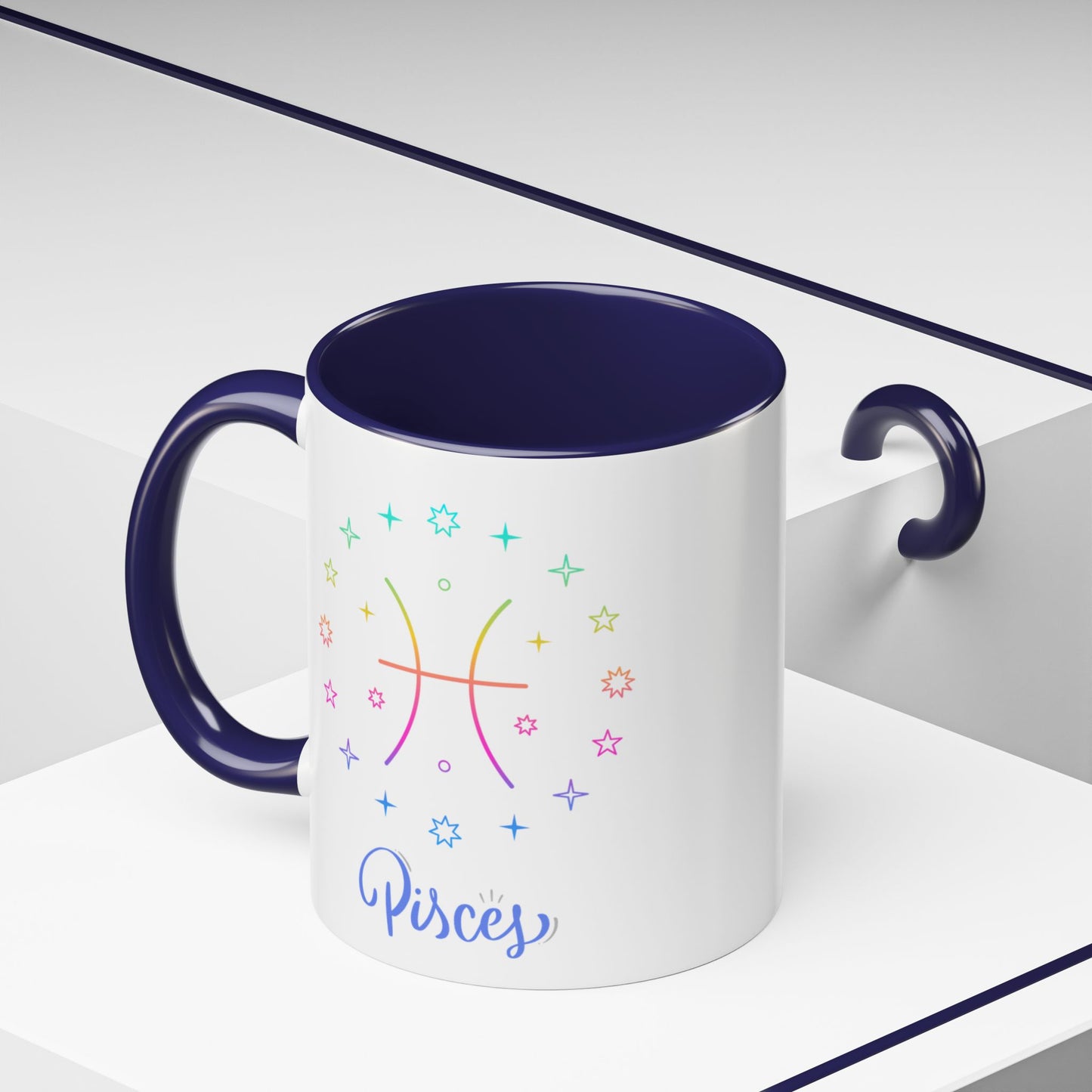 Colorful Pisces Coffee Mug, Astrology Gift, Fun Mug for Tea Lovers, Zodiac, Unique Birthday Present
