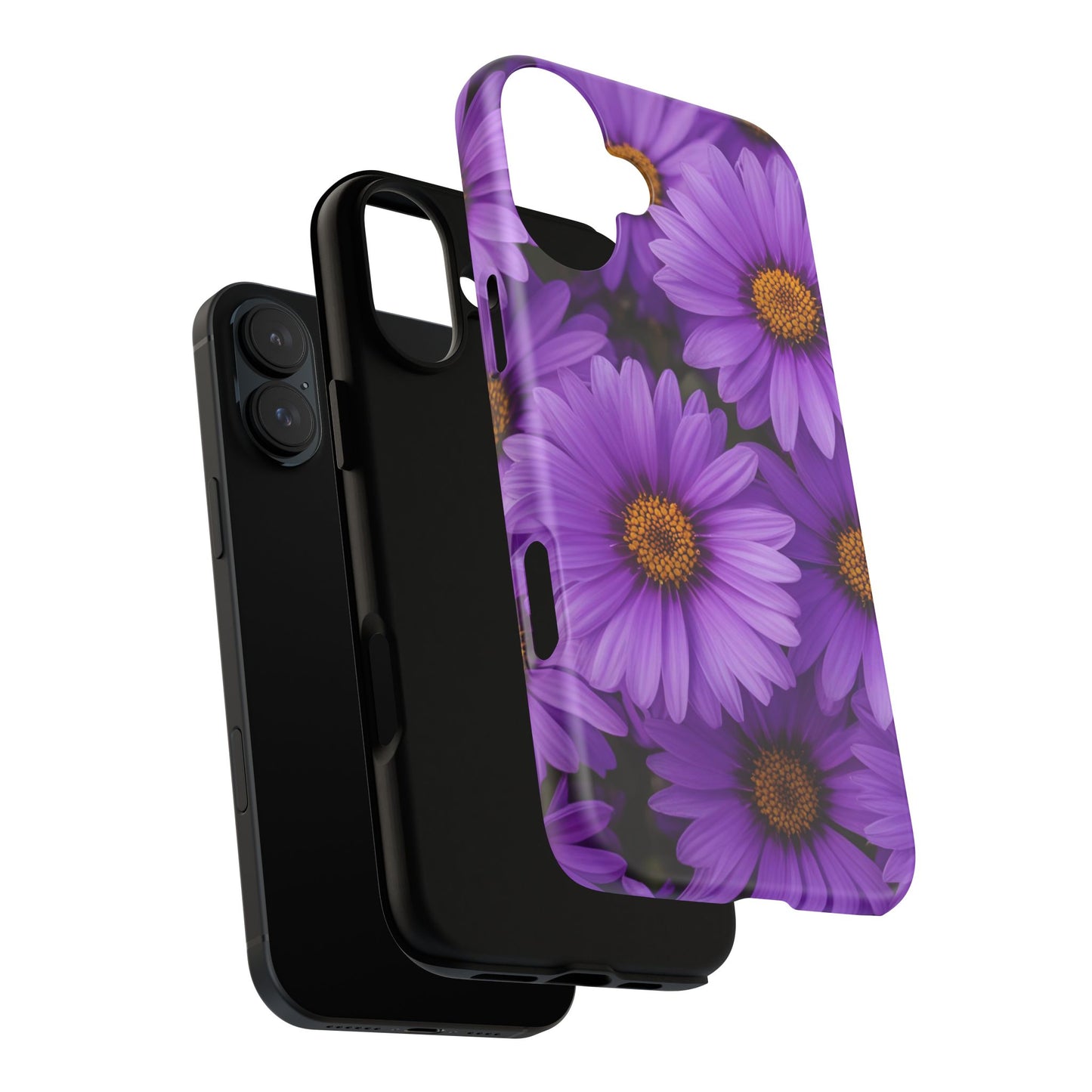 Purple Daisy Tough Case, Floral Phone Case, Durable Mobile Cover, Gift for Her, Everyday Use, Spring Accessories