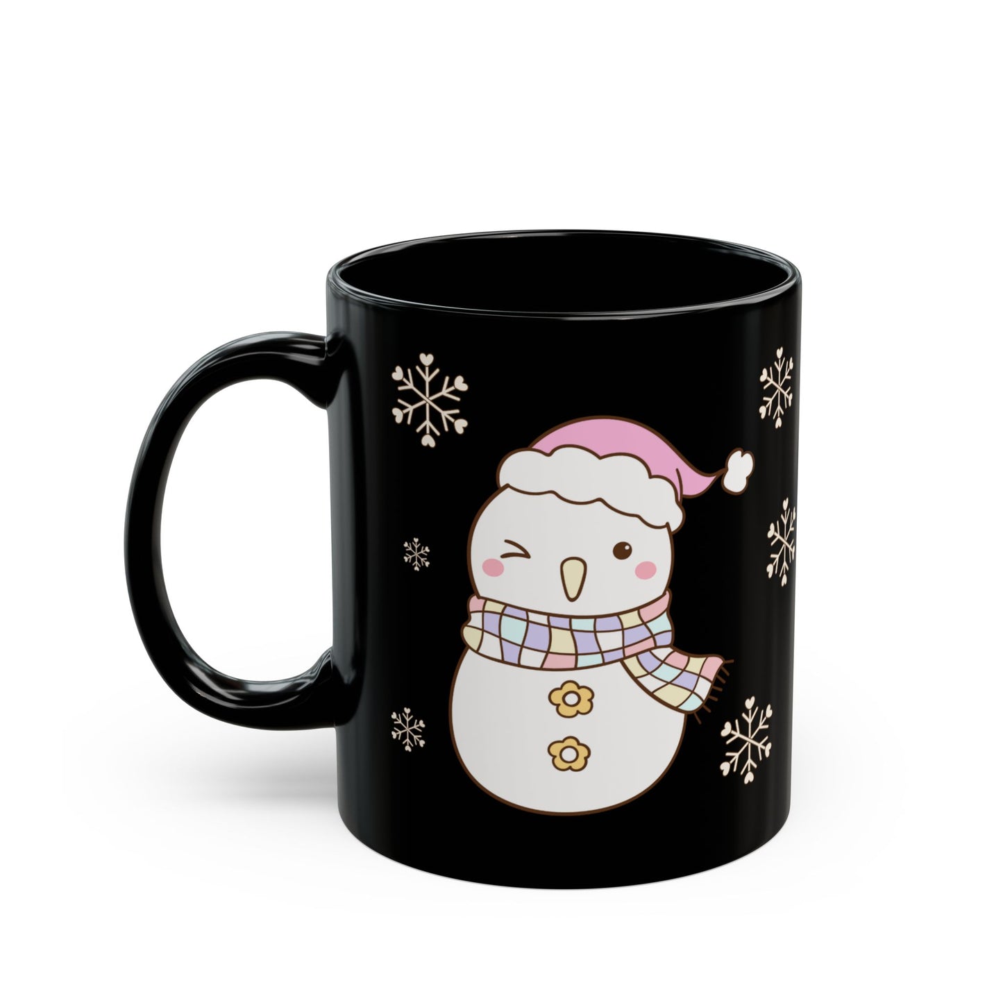 Snowman Christmas Mug, Cute Holiday Drinkware for Winter, Gift for Him/Her, Ceramic Coffee Cup, Snowfall Decoration
