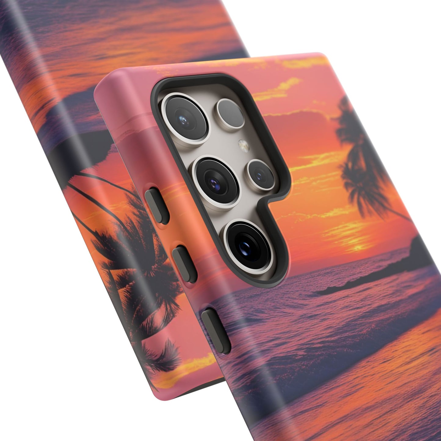 Palm Beach Sunset Design, Beach Lovers Gift, Relaxing Phone Cover, Tropical Hard Case, Protective Shell, Summer Vibes