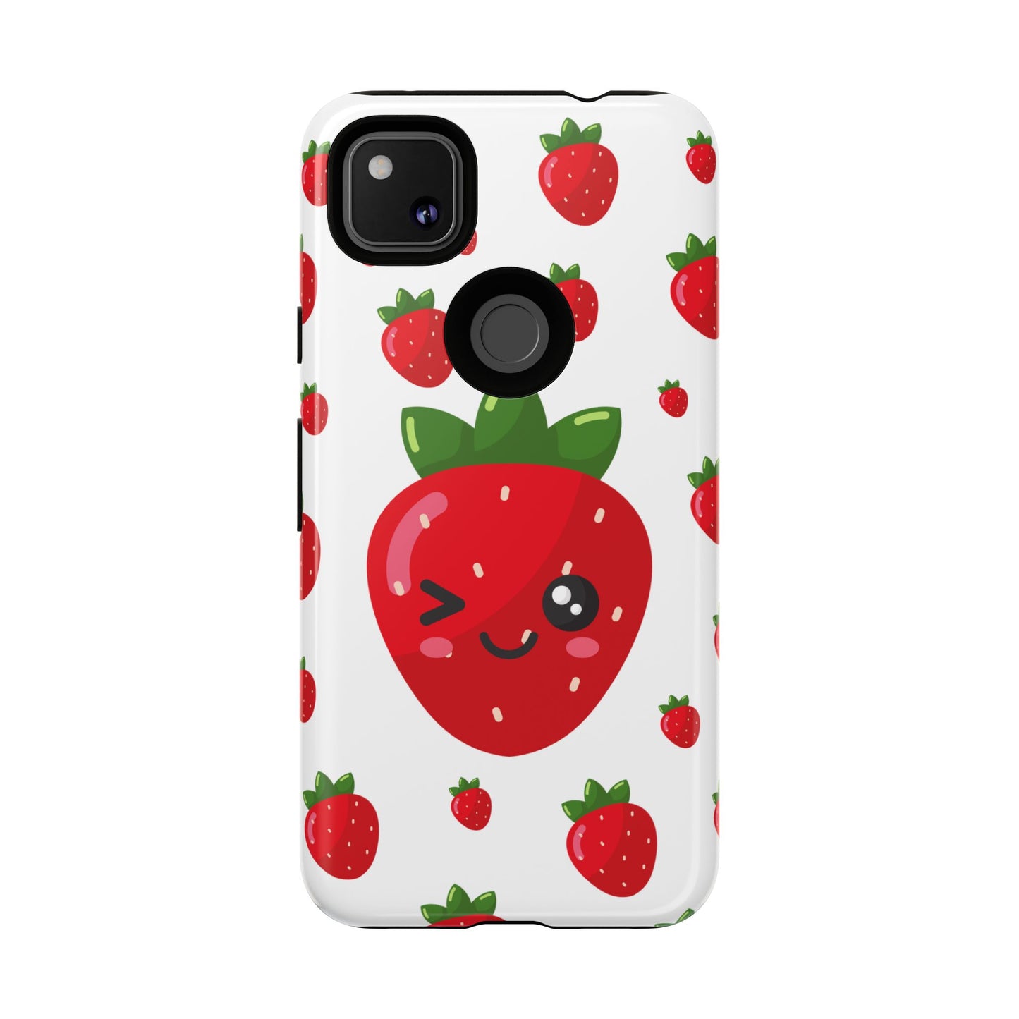 Kawaii Strawberry Phone Case - Cute Fruit Phone Cover, Fun Gift for Teens, Spring Accessory, Durable Tough Cases