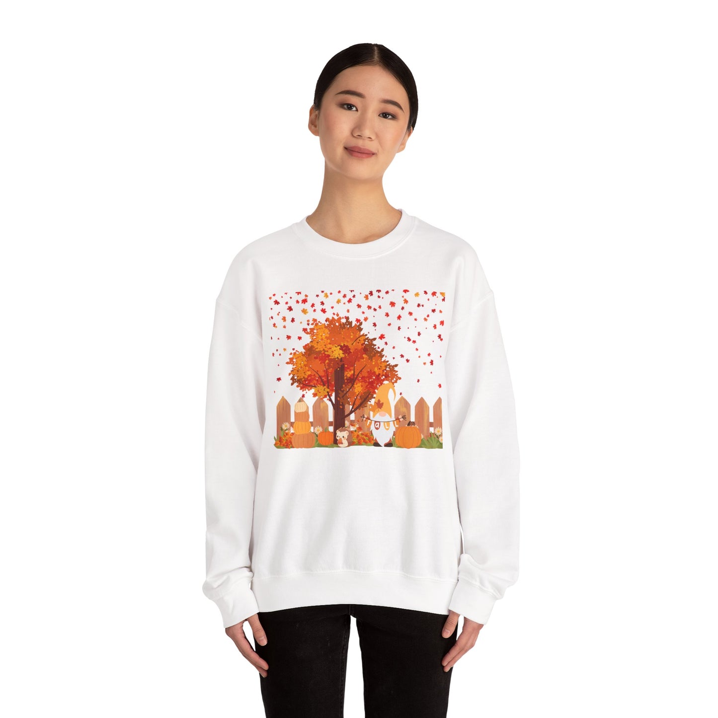 Fall Season Gnome Crewneck Sweatshirt, Cozy Autumn Tree Design, Unisex Sweatshirt, Holiday Gift