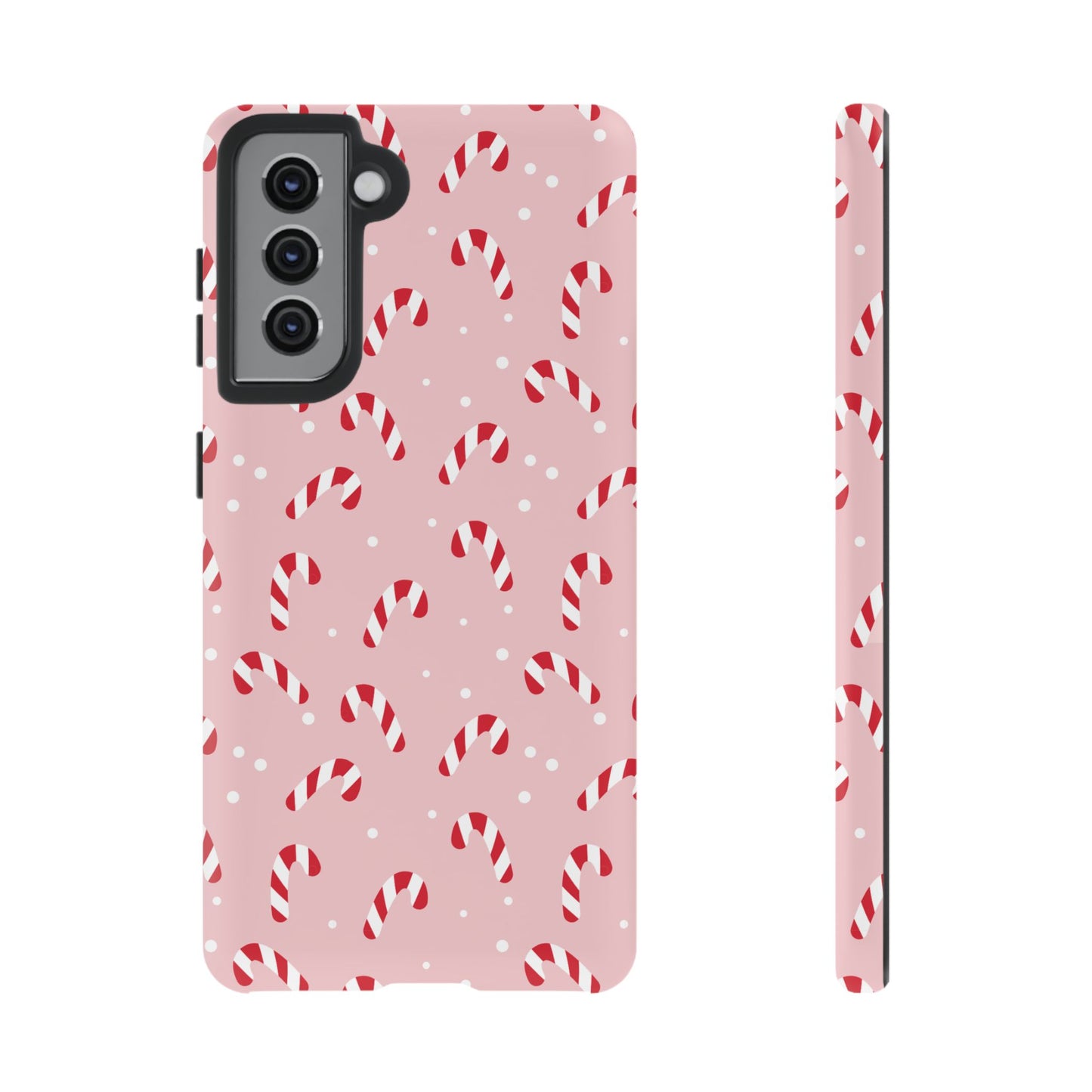 Pink Candy Cane Phone Case, Tough Phone Cover, Christmas Gift, Holiday Decor, Festive Tech Accessory, Cute Cell Phone Case