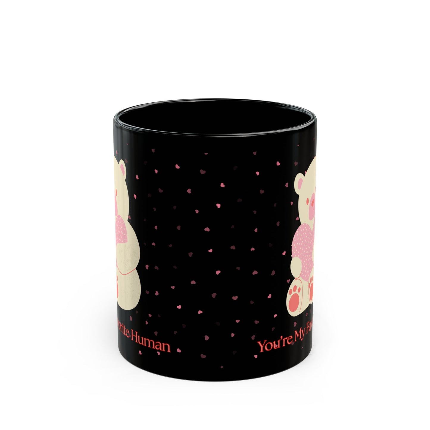 Cute Bear Black Mug - "You're My Favorite Human" - Perfect Gift for Loved Ones