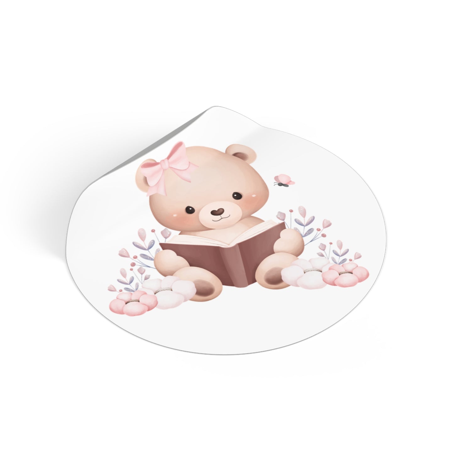 Cute Bear Reading Sticker | Kawaii Teddy Book Aesthetic