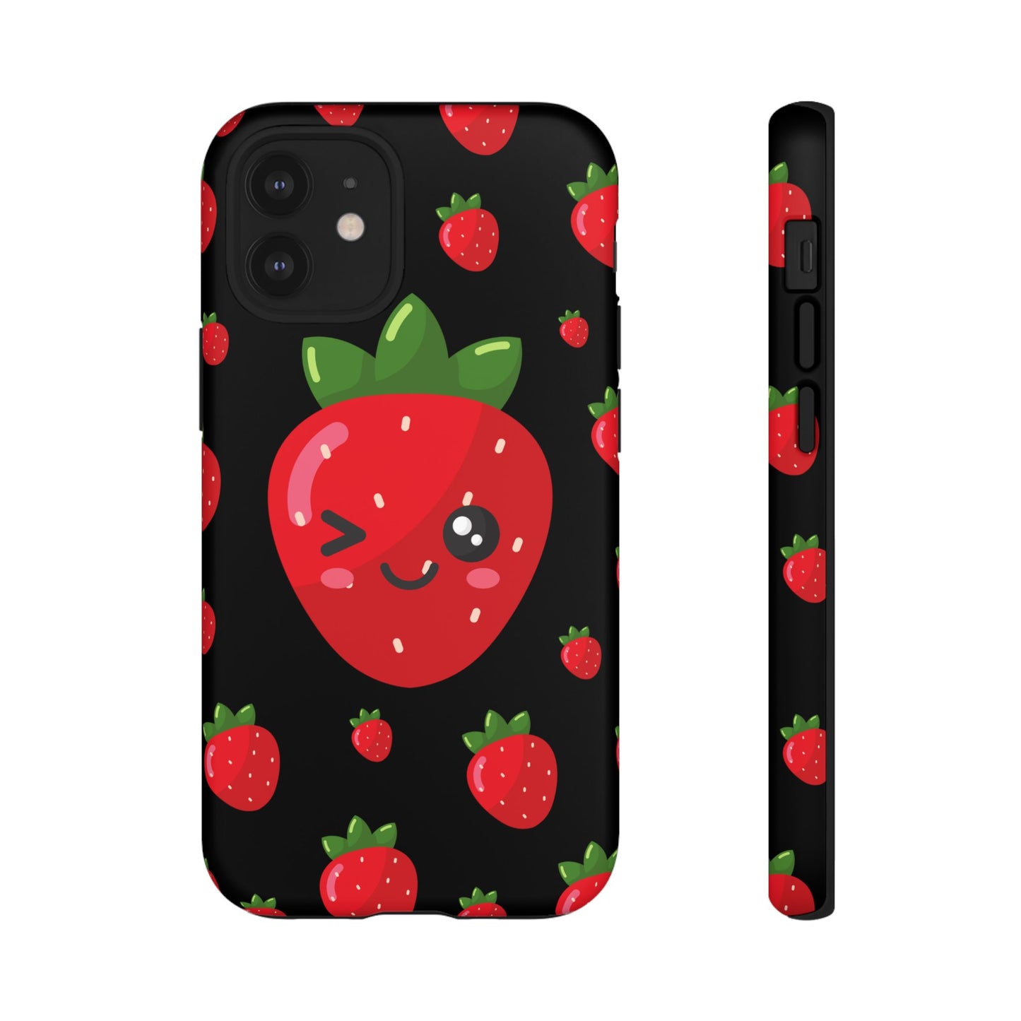 Cute Strawberry Phone Case, Kawaii Phone Cover, Tough Phone Cases, Gift for Teens, Summer Accessories, Cute Fruit Design