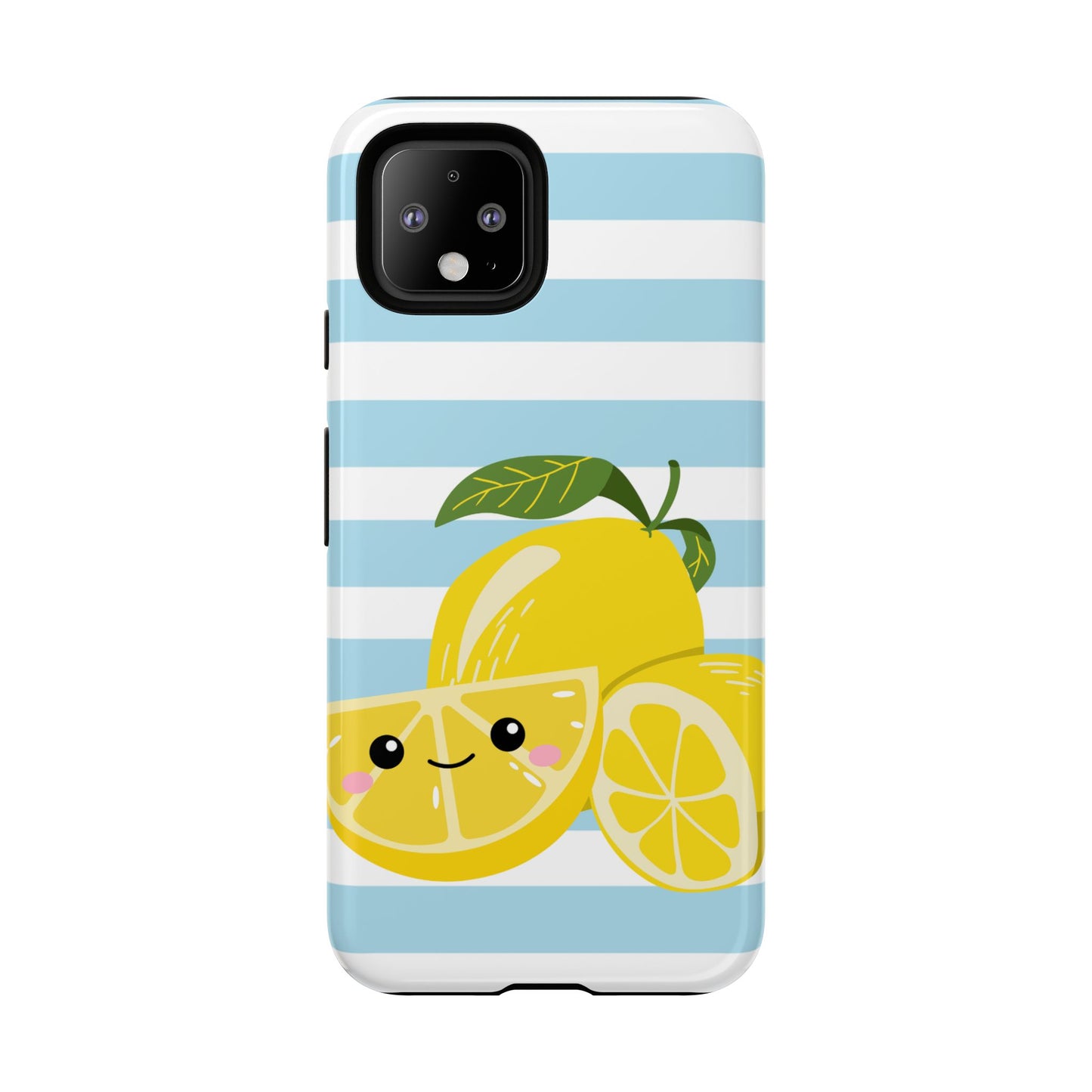 Striped Lemon Phone Case - Tough Cases, Fruit Design, Fun iPhone Cover, Summer Accessories, Bright Phone Protection