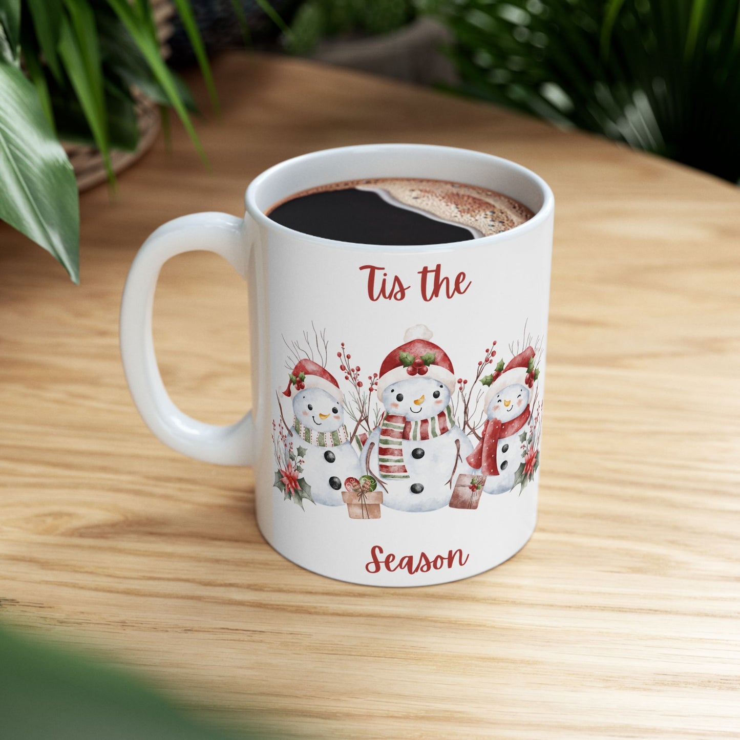 “’Tis the Season” Snowman Mug – Festive Christmas Coffee Cup (11oz & 15oz)