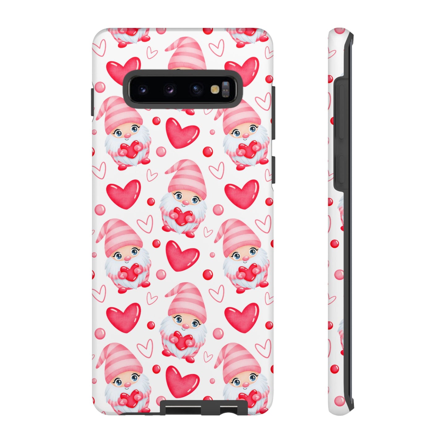 Pink Gnome Heart Phone Case, Festive Gift for Her, Unique Protective Case, Fun Holiday Accessory, Valentine's Day Accessory