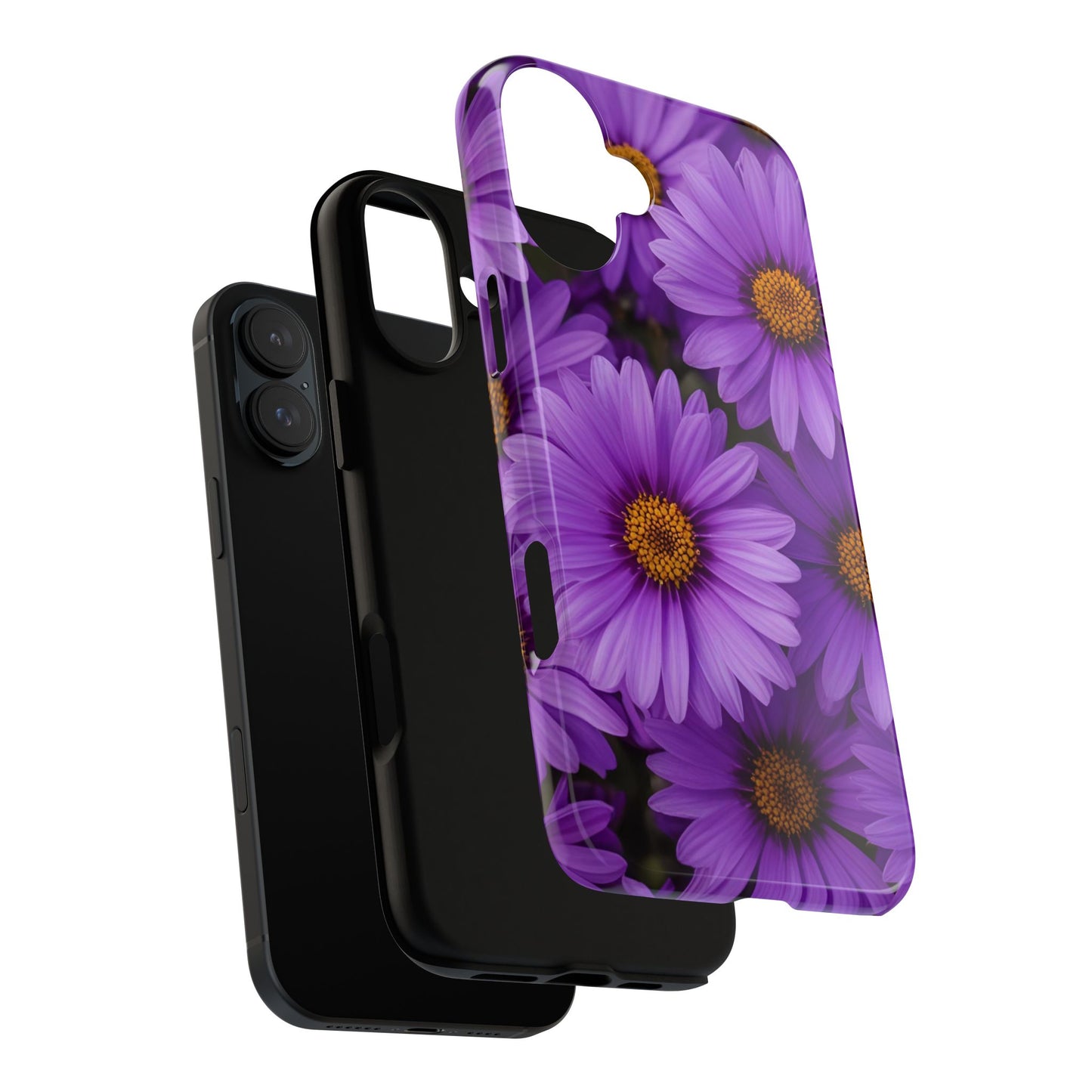 Purple Daisy Tough Case, Floral Phone Case, Durable Mobile Cover, Gift for Her, Everyday Use, Spring Accessories