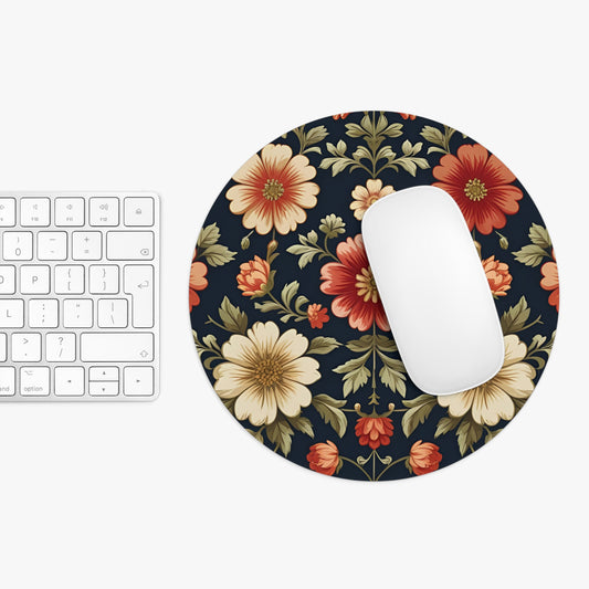 Vintage Floral Mouse Pad - Desk Accessory, Office Decor, Gamer Gift, Flower Pattern
