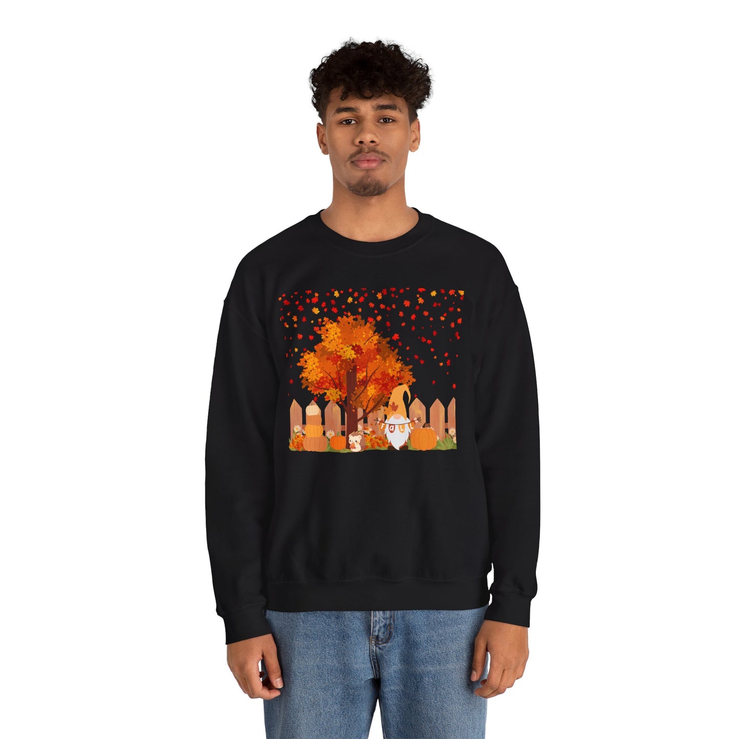 Fall Season Gnome Crewneck Sweatshirt, Cozy Autumn Tree Design, Unisex Sweatshirt, Holiday Gift