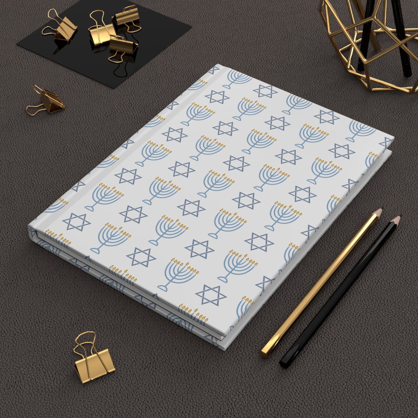 Hanukkah Hardcover Journal | Matte Finish | Jewish Gift Idea | Holiday Notebook | Celebration Journal | Menorah Design