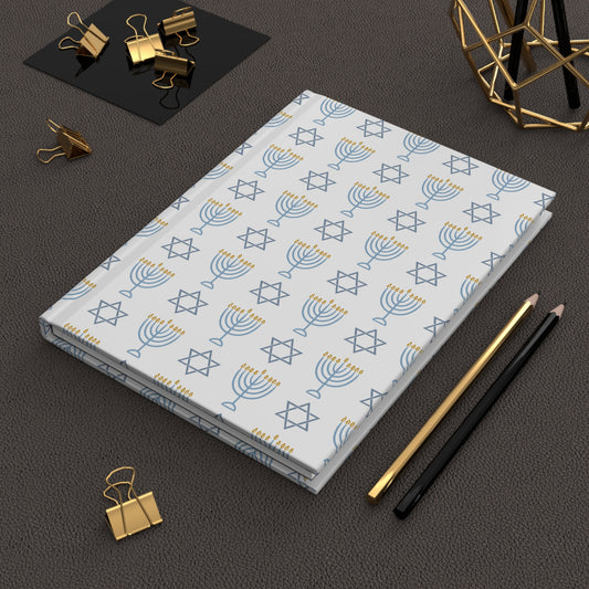 Hanukkah Hardcover Journal | Matte Finish | Jewish Gift Idea | Holiday Notebook | Celebration Journal | Menorah Design