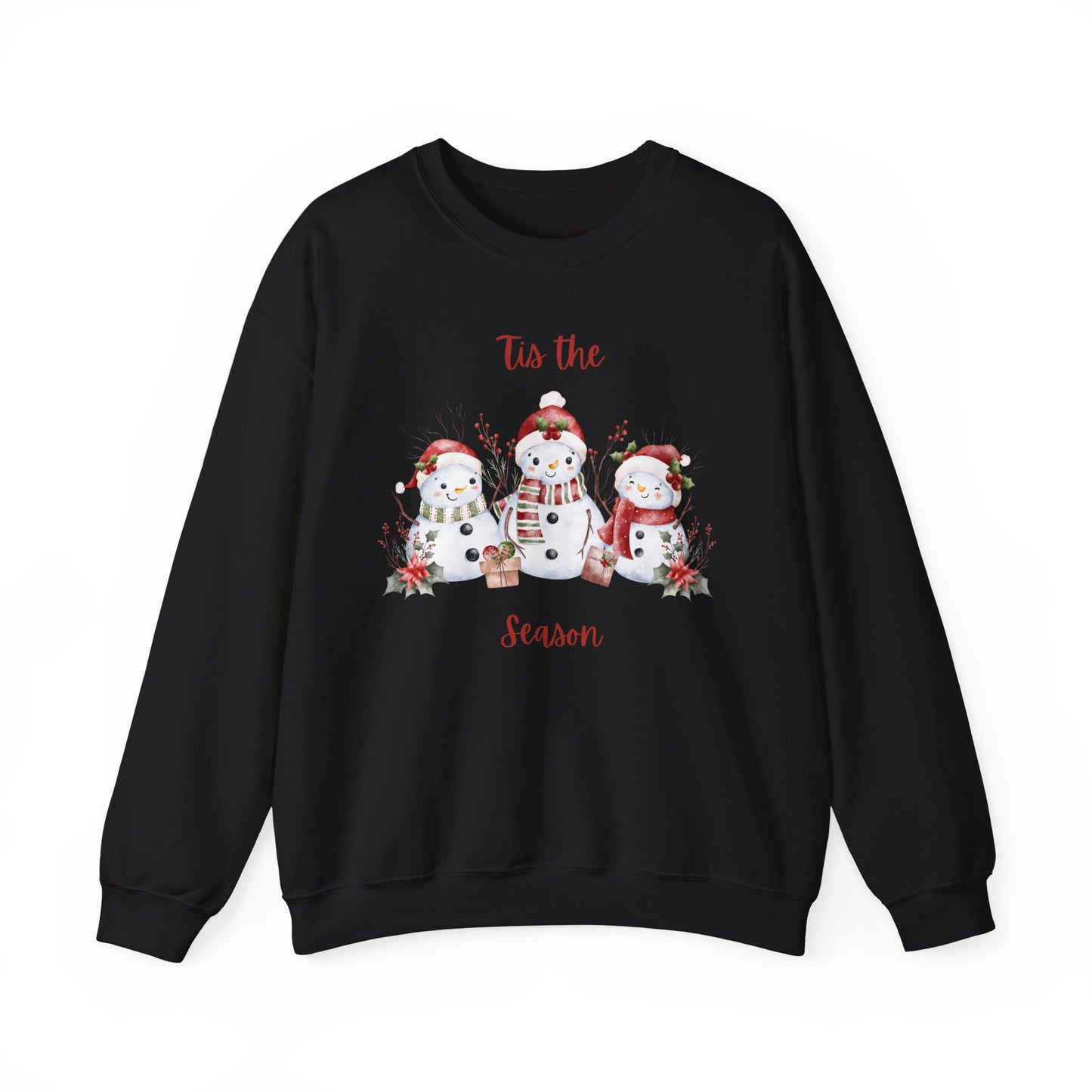 “’Tis the Season” Snowman Sweatshirt – Cozy Unisex Christmas Pullover