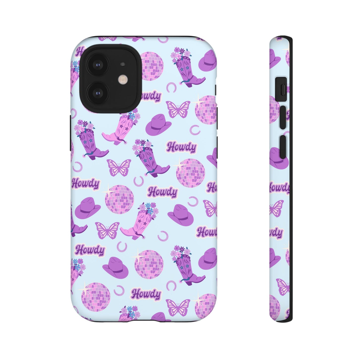 Pink Purple Western Phone Case | Tough Cases | Howdy Design, Colorful Cowboy Accessories, Gift for Cowgirl, Fun Phone Cover