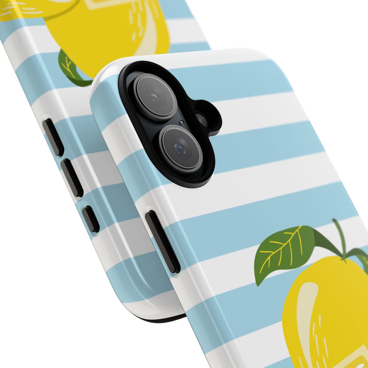 Striped Lemon Phone Case - Tough Cases, Fruit Design, Fun iPhone Cover, Summer Accessories, Bright Phone Protection