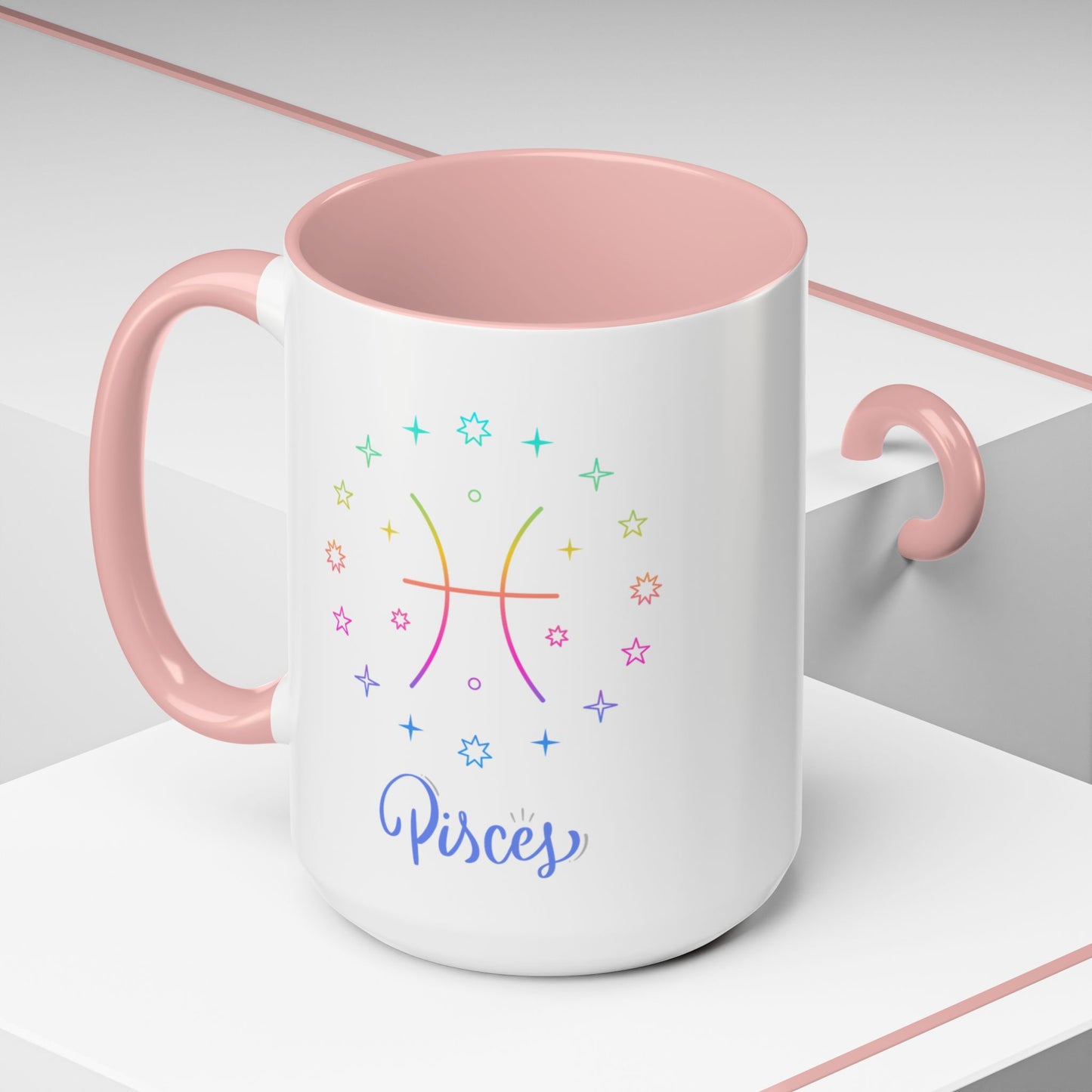 Colorful Pisces Coffee Mug, Astrology Gift, Fun Mug for Tea Lovers, Zodiac, Unique Birthday Present