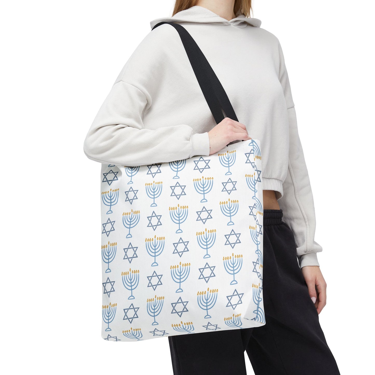 Hanukkah Celebration Tote Bag – Menorah & Star of David Design