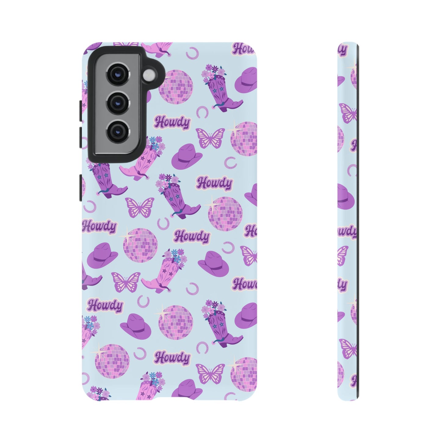 Pink Purple Western Phone Case | Tough Cases | Howdy Design, Colorful Cowboy Accessories, Gift for Cowgirl, Fun Phone Cover