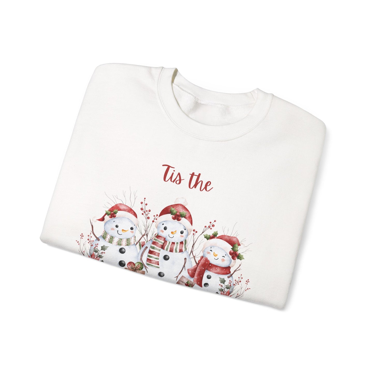 “’Tis the Season” Snowman Sweatshirt – Cozy Unisex Christmas Pullover