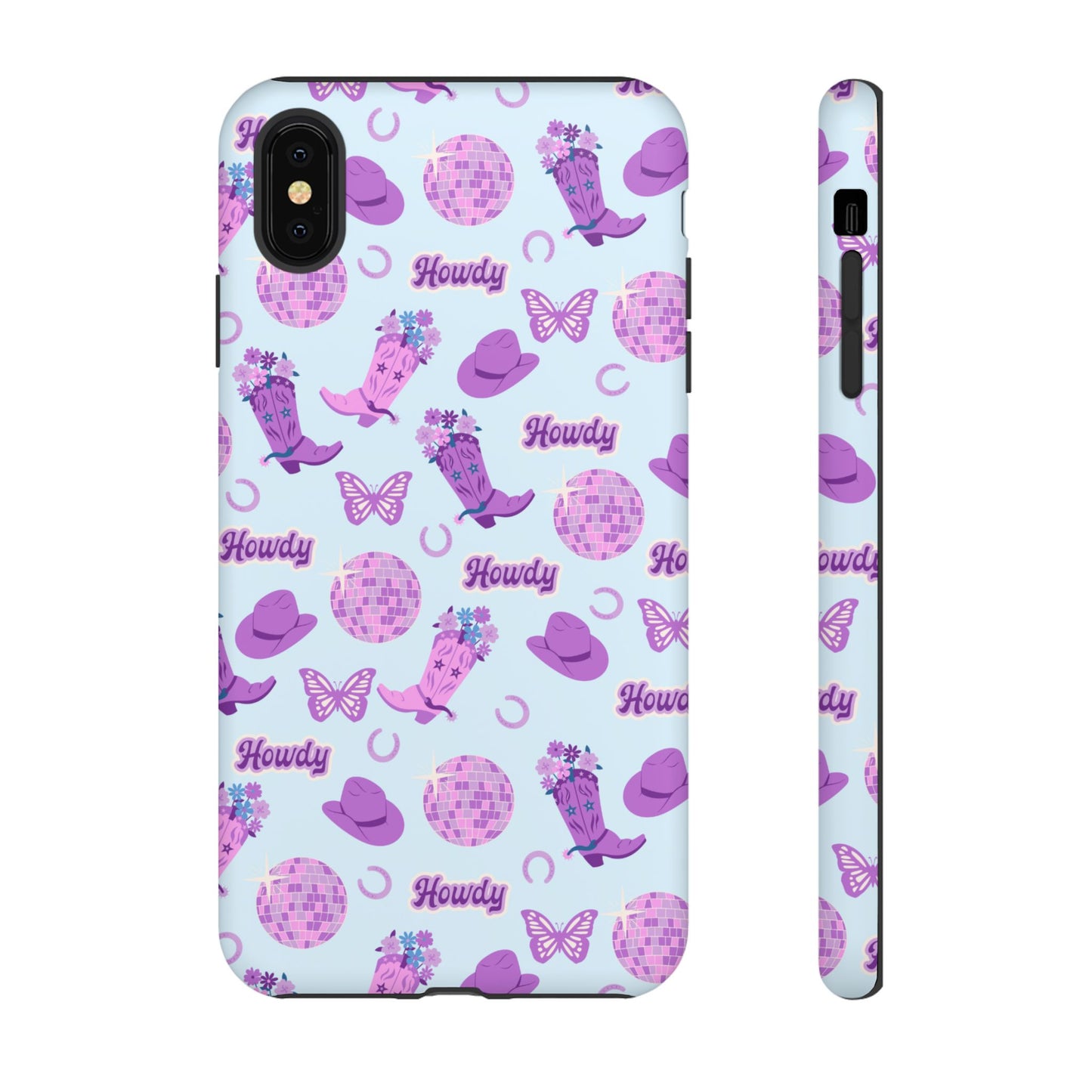 Pink Purple Western Phone Case | Tough Cases | Howdy Design, Colorful Cowboy Accessories, Gift for Cowgirl, Fun Phone Cover