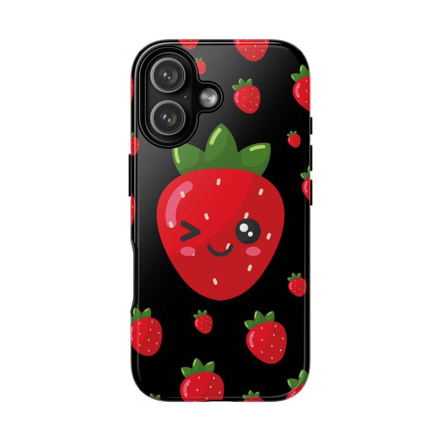 Cute Strawberry Phone Case, Kawaii Phone Cover, Tough Phone Cases, Gift for Teens, Summer Accessories, Cute Fruit Design