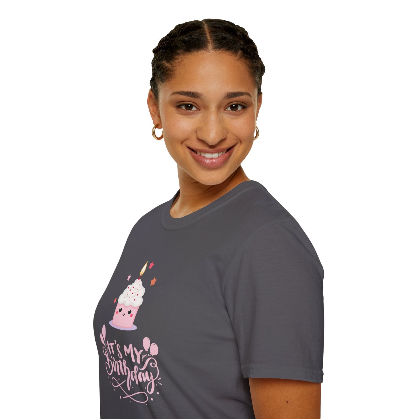 It's My Birthday Shirt for Women Pink Cupcake Graphic Tee, Cute Birthday Girl Outfit, Celebration T-Shirt, Party Gift Idea