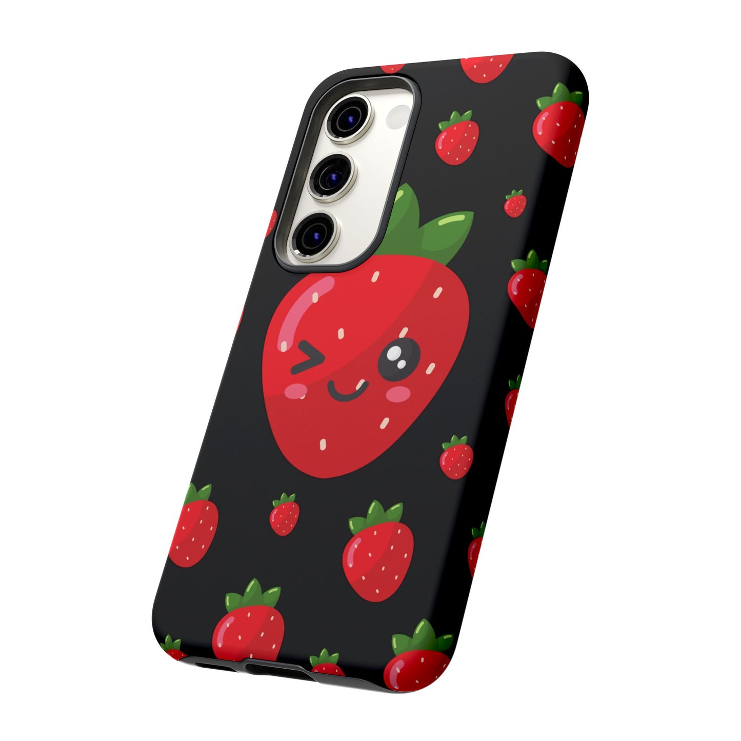 Cute Strawberry Phone Case, Kawaii Phone Cover, Tough Phone Cases, Gift for Teens, Summer Accessories, Cute Fruit Design