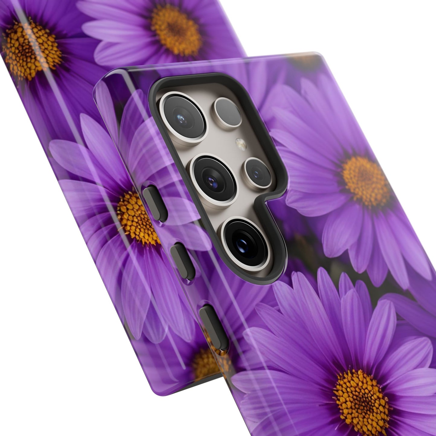 Purple Daisy Tough Case, Floral Phone Case, Durable Mobile Cover, Gift for Her, Everyday Use, Spring Accessories