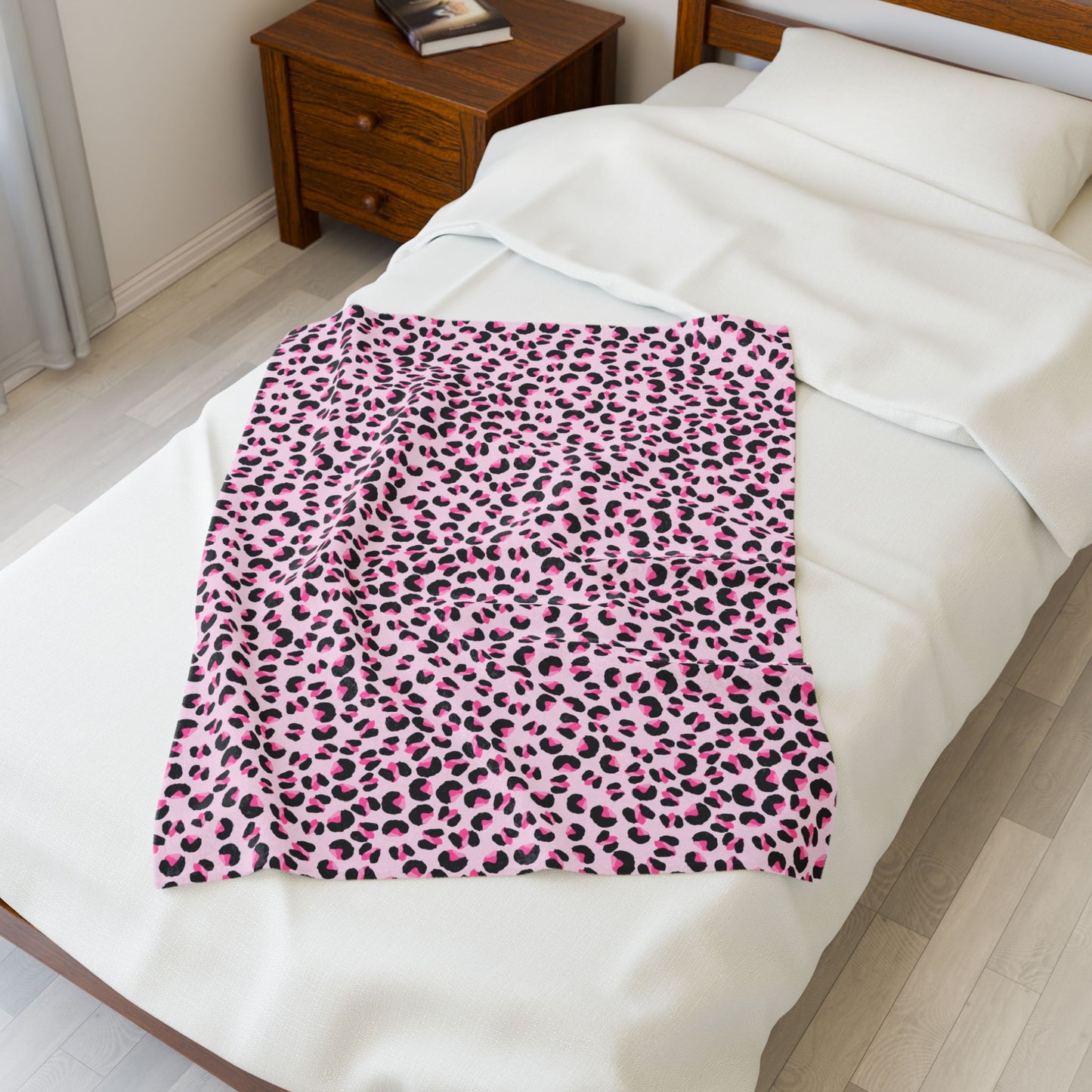 Pink Leopard Print Plush Blanket | Cozy Throw for Home, Perfect Gift for Kids, Living Room Decor