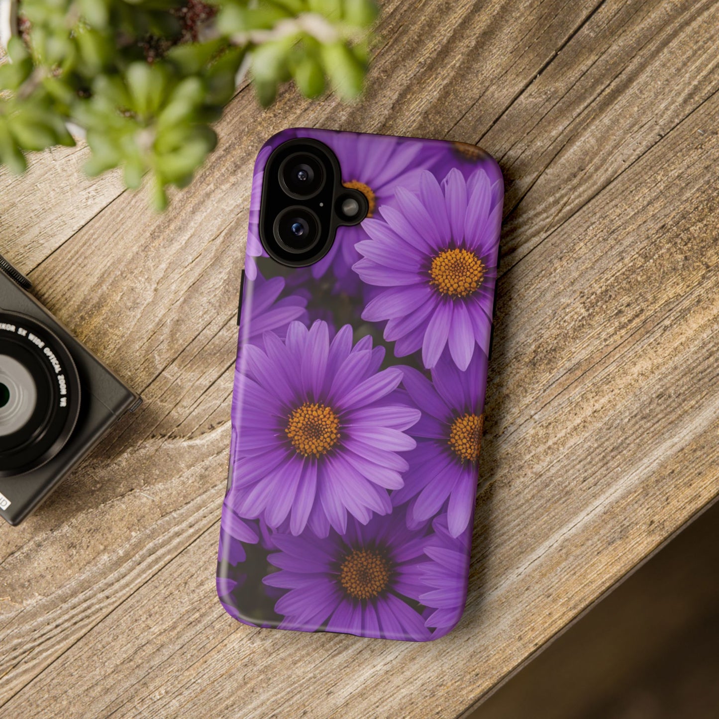 Purple Daisy Tough Case, Floral Phone Case, Durable Mobile Cover, Gift for Her, Everyday Use, Spring Accessories