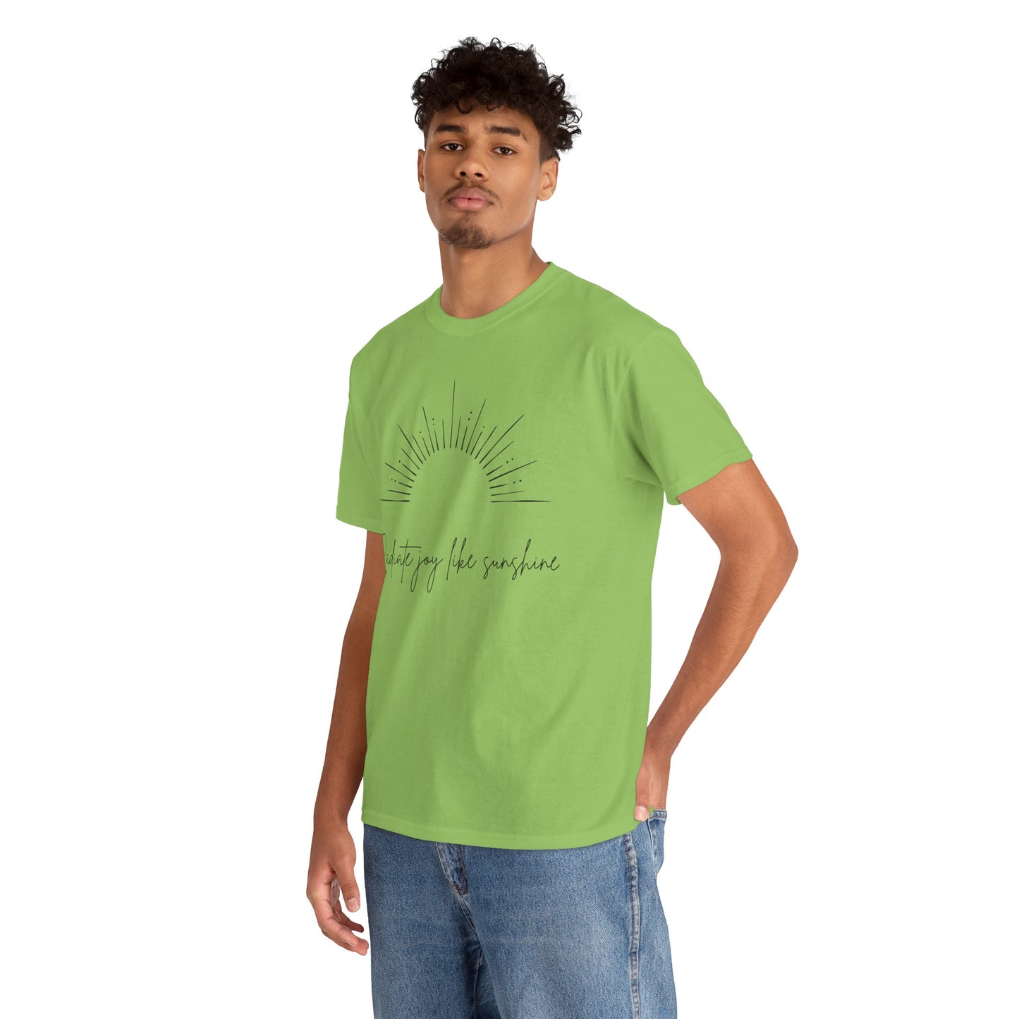 Radiate Joy Unisex Heavy Cotton Tee - Positive Vibes Shirt, Casual Wear, Gift for Friends, Inspirational Tee, Everyday Comfort