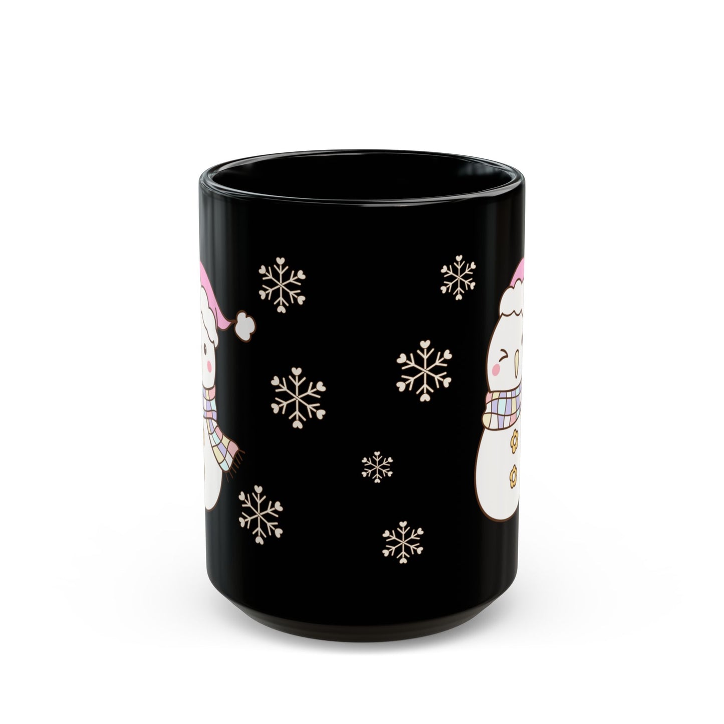 Snowman Christmas Mug, Cute Holiday Drinkware for Winter, Gift for Him/Her, Ceramic Coffee Cup, Snowfall Decoration