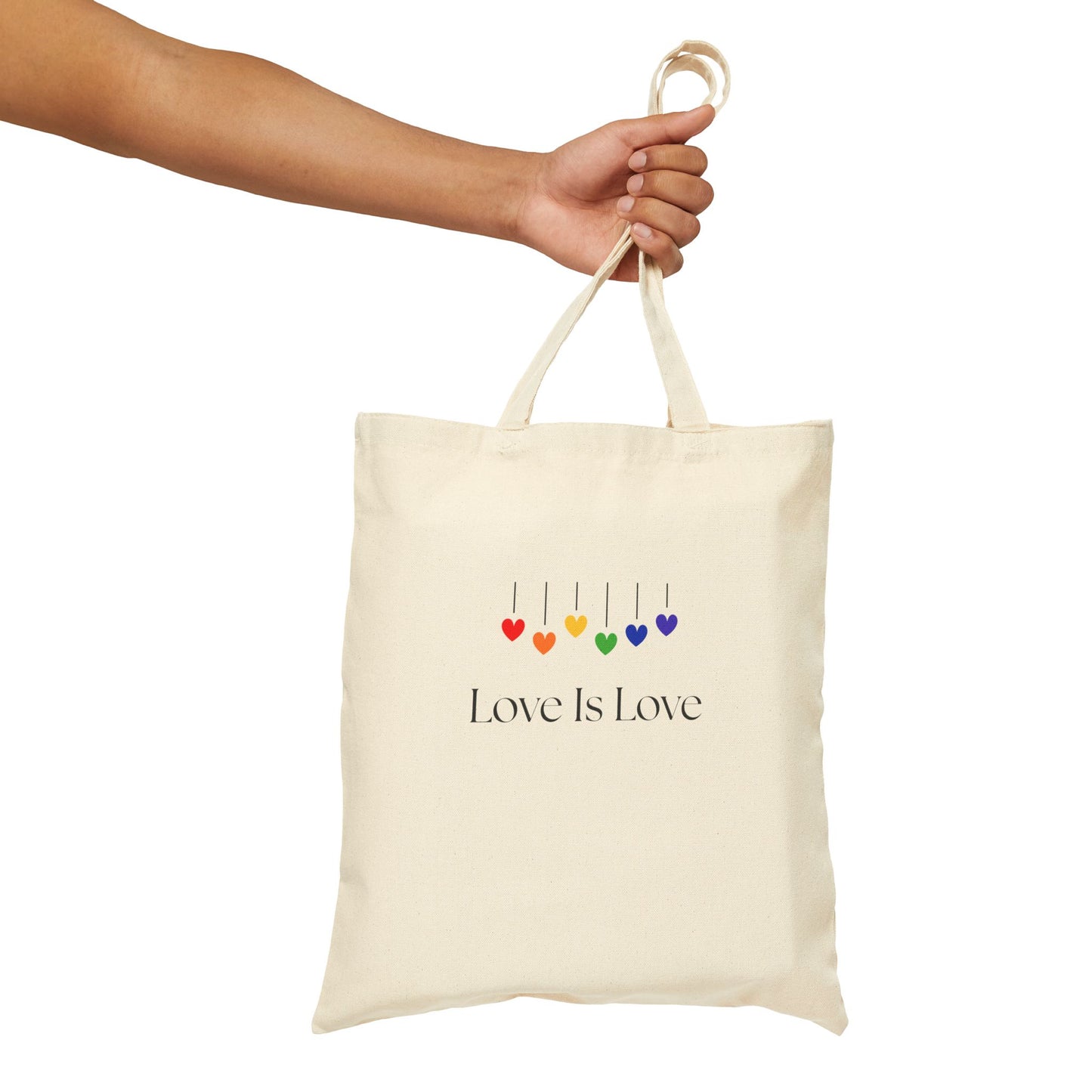 Love Is Love Canvas Tote Bag, Eco-Friendly Shopping Bag, Reusable Grocery Bag, Pride Gift, Everyday Carryall