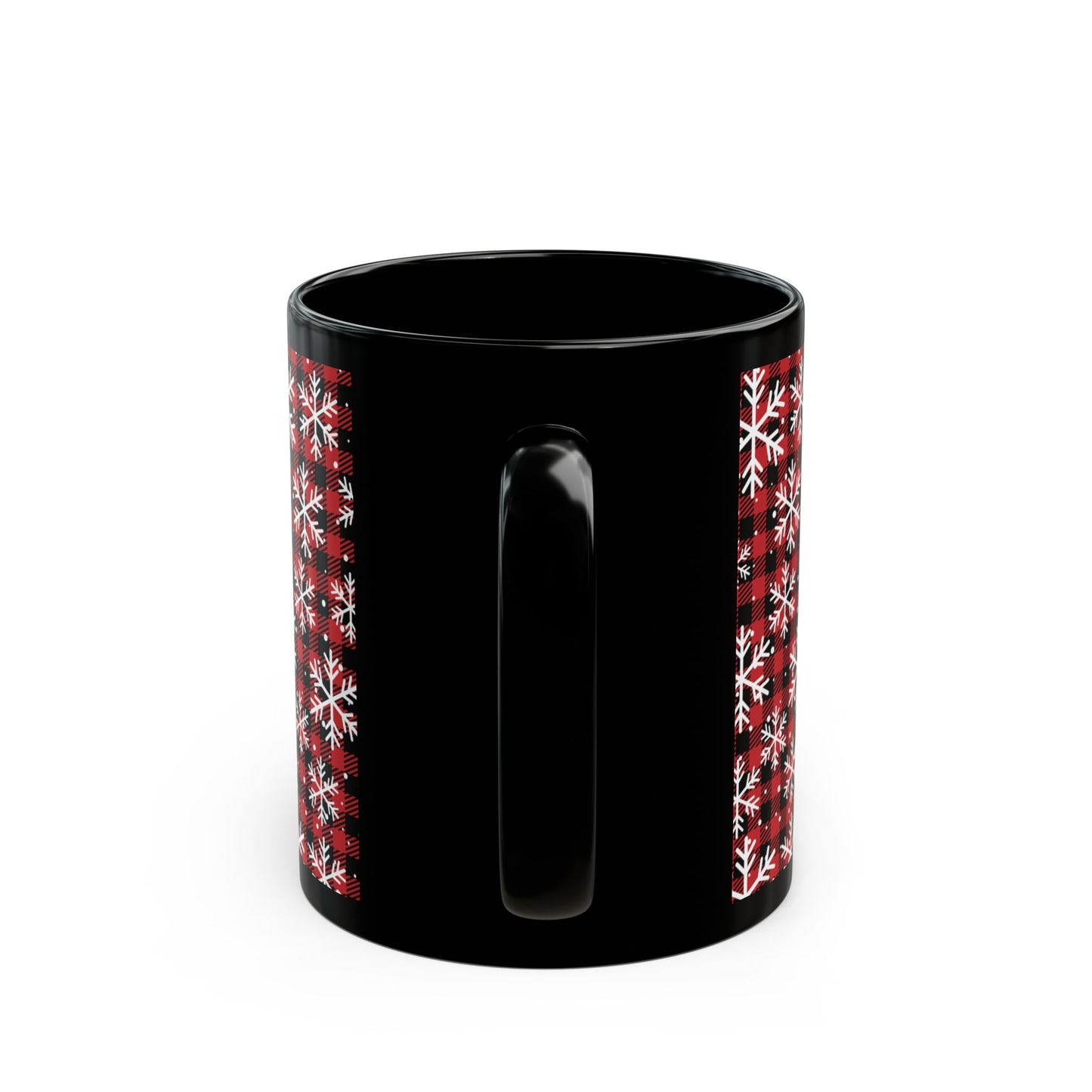 Buffalo Plaid Snowflake Ceramic Mug – Cozy Winter Coffee Cup