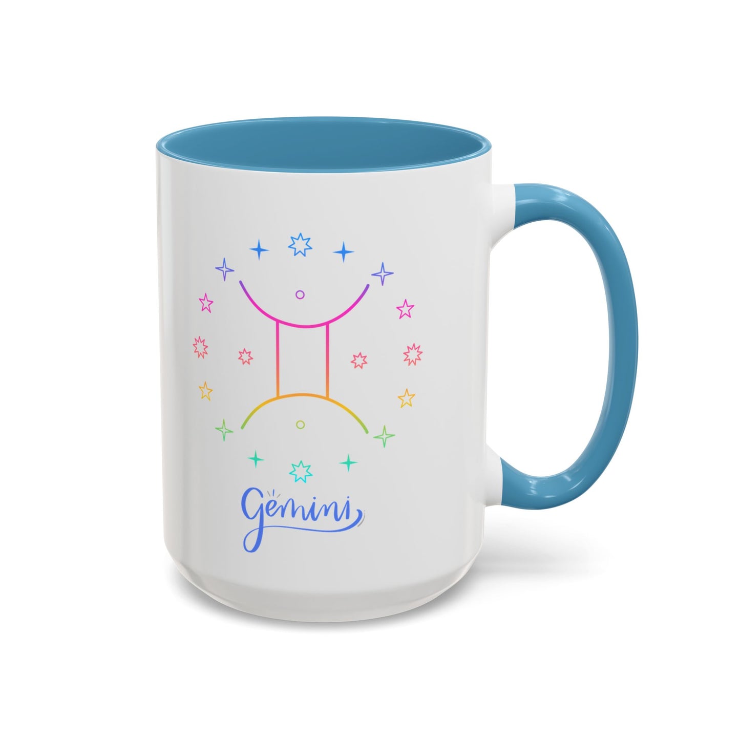 Gemini Starry Accent Coffee Mug - Colorful Horoscope Gift, Astrology Mug, Zodiac Lover Cup, Unique Birthday Present, Celestial Drinkware