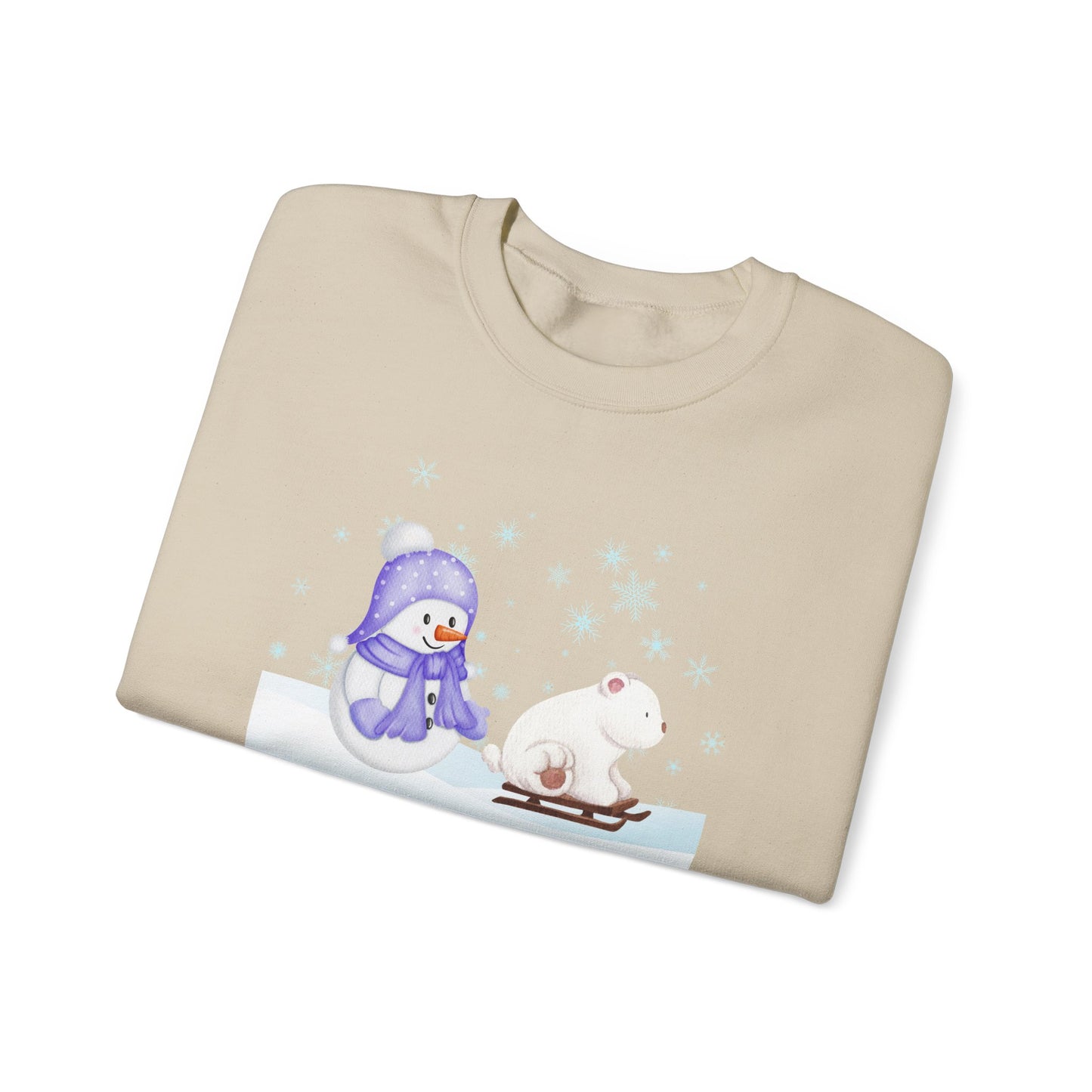 Let It Snow Sweatshirt, Cute Snowman and Polar Bear Winter Scene | Cozy Holiday Crewneck for Christmas an Winter Lovers