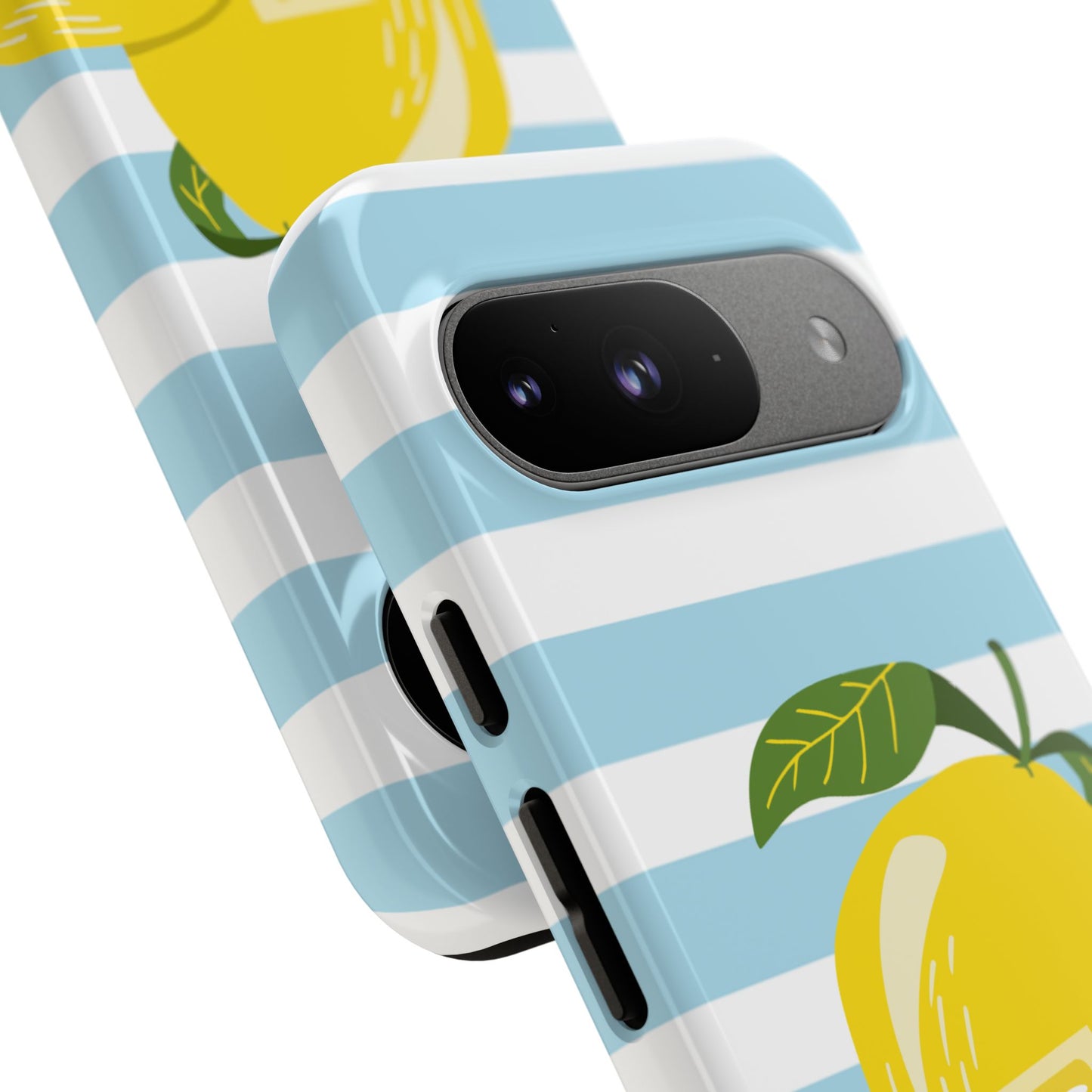 Striped Lemon Phone Case - Tough Cases, Fruit Design, Fun iPhone Cover, Summer Accessories, Bright Phone Protection