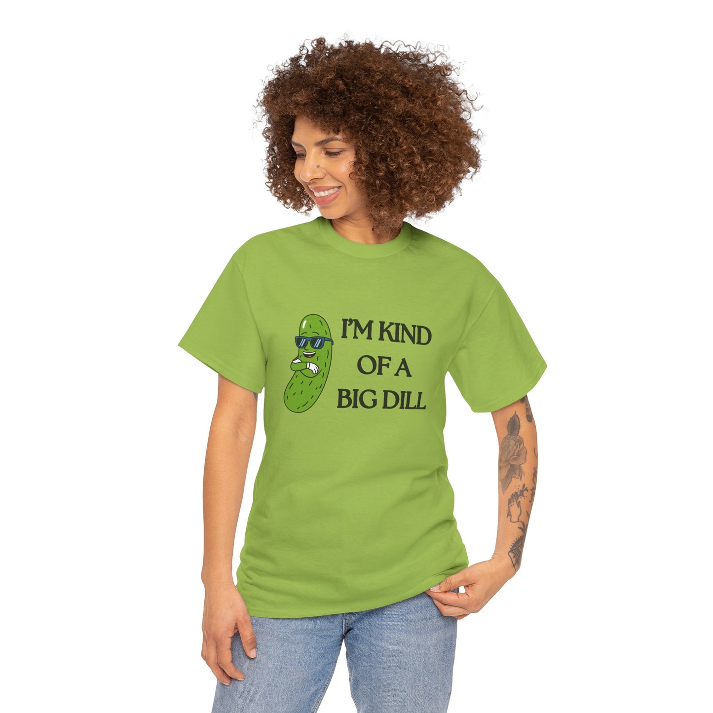 Funny Pickle Graphic Tee - I'm Kind of a Big Dill, Unisex Cotton T-Shirt, Gift for Food Lovers, Birthday, Gag Gift, Humorous Apparel