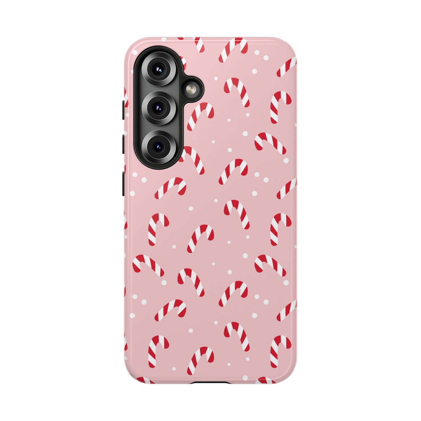 Pink Candy Cane Phone Case, Tough Phone Cover, Christmas Gift, Holiday Decor, Festive Tech Accessory, Cute Cell Phone Case
