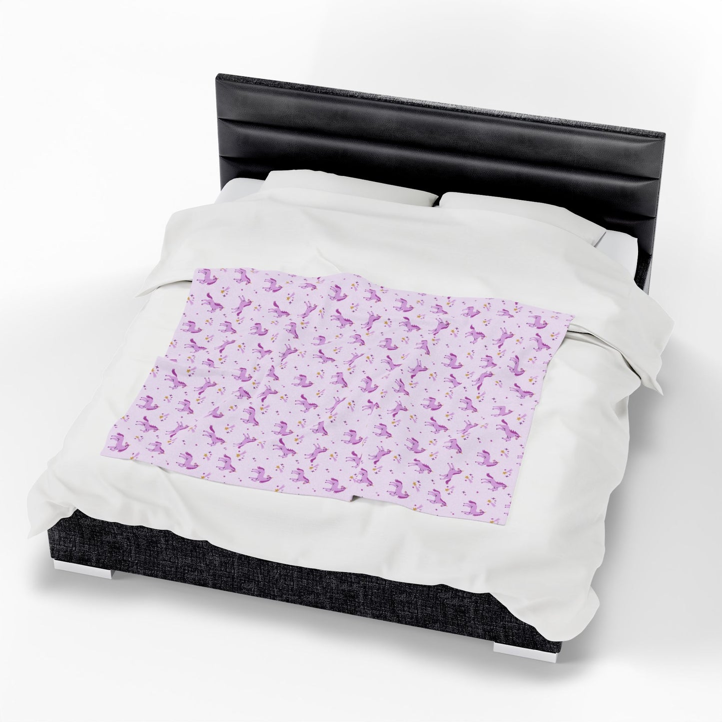 Purple Unicorn Velveteen Plush Blanket – Cozy Winter Gift