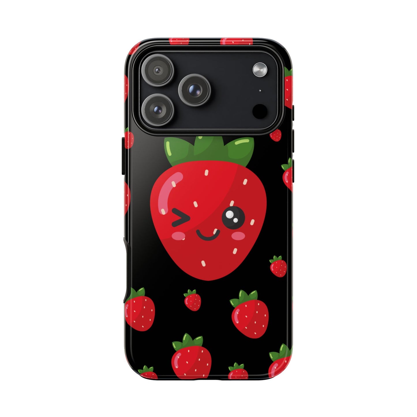Cute Strawberry Phone Case, Kawaii Phone Cover, Tough Phone Cases, Gift for Teens, Summer Accessories, Cute Fruit Design