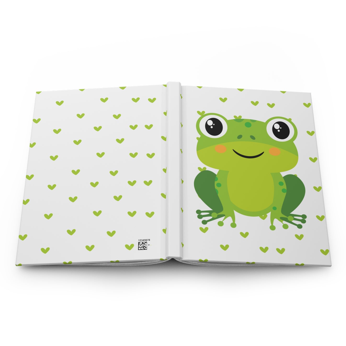 Cute Frog Hardcover Journal with Heart Pattern, Perfect Gift for Kids, Nature Lovers, Journal, Stationery, Eco-Friendly, School Supplies