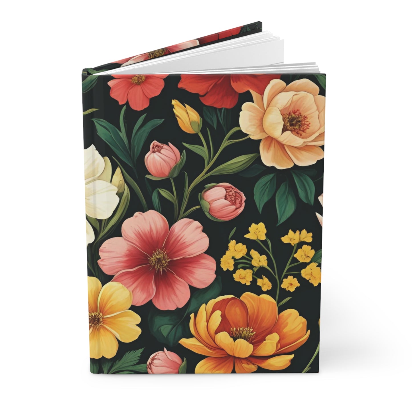Floral Hardcover Journal - Inspirational Notebook for Writers, Diary, Daily Planner, Gift for Her, Nature Lover, Floral Decor